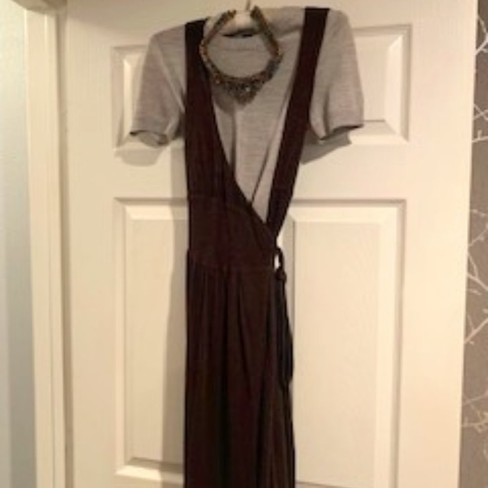 Chocolate brown cashmere tank wrap dress